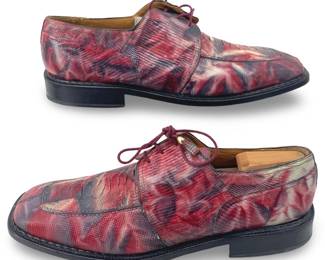 Unique Red Patterned Leather Dress Shoes