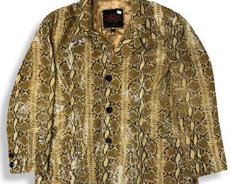 2XL Vintage Oscar Leopold Python Leather Jacket