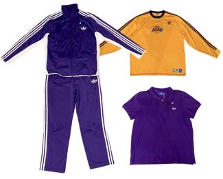 3pc 2XL Adidas Lakers-Themed Apparel Set
