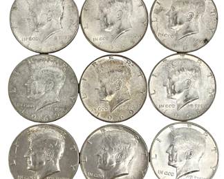 9-Piece Kennedy Half Dollar Collection - 1969