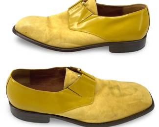 Yellow Suede & Patent Leather Loafers by Pino