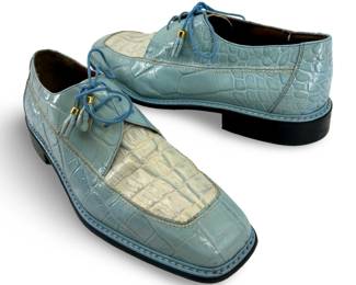 Marco Vicci Light Blue Leather Loafers