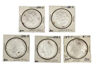5pc S-Morgan Silver Dollars Set
