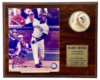 Barry Bonds 73rd Home Run Plaque