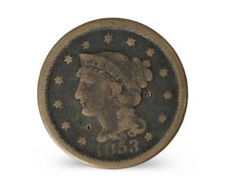 1853 Braided Hair US One Cent Coin