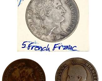 3pc Antique French Coin Collection