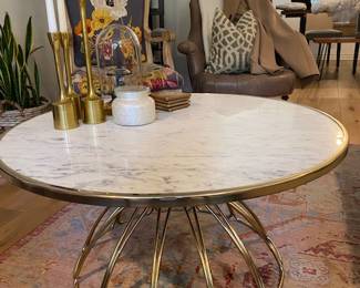 ANTHROPOLOGIE Marble and Brass Coffee table