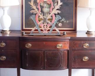 English sideboard with great music stand on top
