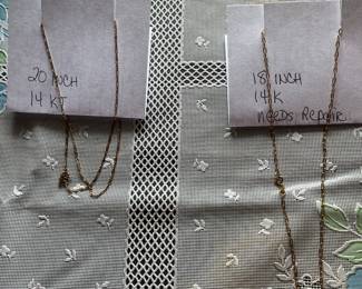 14 kt gold chains