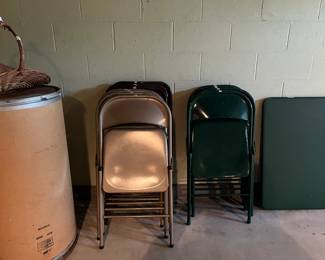 Card table and chairs and folding chairs 