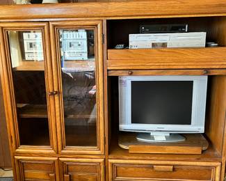 Beautiful Bassett entertainment center 
Repurpose me!!