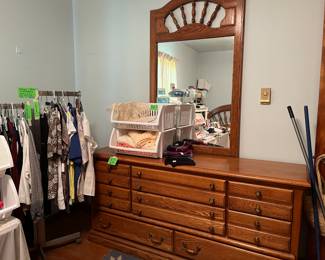 Bassett triple dresser with mirror 