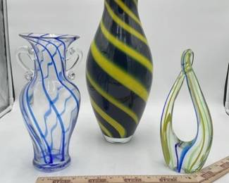 Cobalt And Yellow Glass Lot