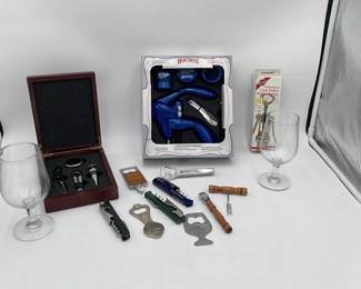 Bar Accessories Lot Including a NEW Houdini Wine Kit