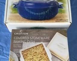 3qt Dutch Oven And Stoneware Dish, New In Box