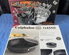 Brand New Calphalon Lot 1, Omelette Pan, 6.5qt Sauce Pan  12 AP Nonstick