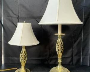 2 Candle stick style table lamps 