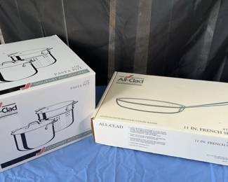 AllClad 11 French Skillet And 6qt Pasta Pot
