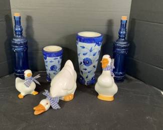 Ducks, Vases, Cobalt Bottles
