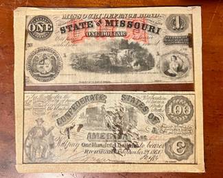 1860s State of Missouri and Confederate Currency
