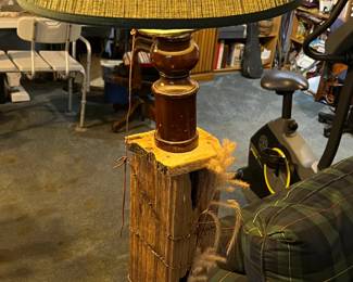 Handmade end table lamp