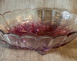 Indiana Glass pink fruit bowl