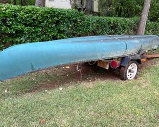 Refurbished canoe and trailer 