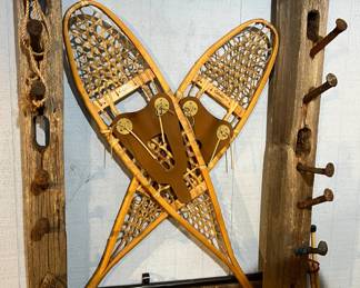 Snowshoes and handmade gun rack