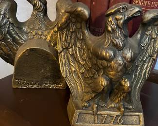 Brass Colonial Virginia bicentennial eagle bookends 