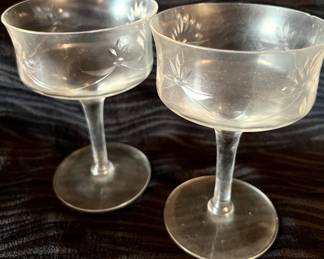 Etched crystal stemware