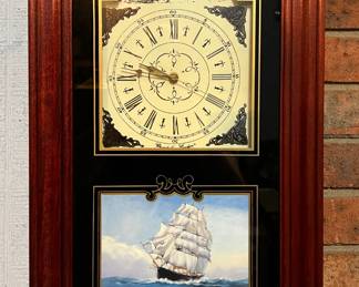 Ingraham "Bald Eagle" ship motif wall clock