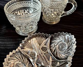 Cut crystal serving items