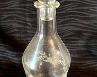 Vintage etched glass decanter
