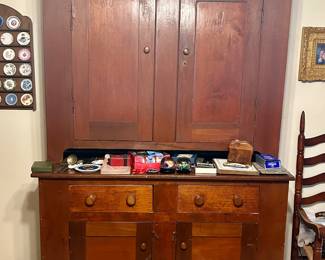 Antique step back cupboard