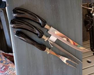 Mid century carving set