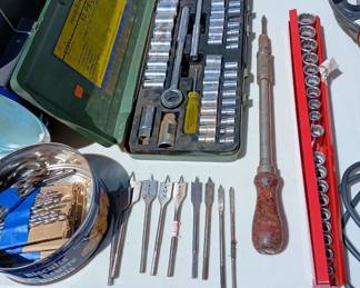 Socket sets
Spade but set
Drill bit sets
Yankee drill driver, manual