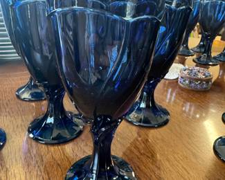 Vintage Mikasa blue glasses