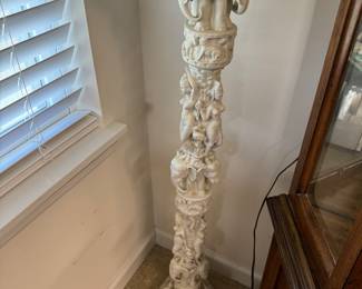 Vintage Thai hand carved plant stand