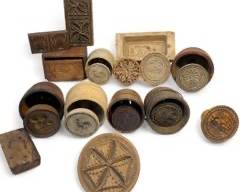 14 Antique Butter Molds Hand Carved Food Press Molds with Unique Forms
