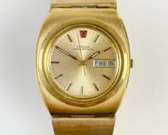 Vintage Omega Mega Quartz Gold Tone Wristwatch
