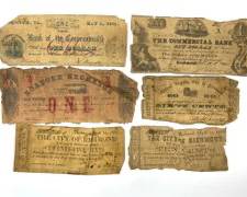 ANTIQUE ORIGINAL Civil War Era Richmond, Bank of The Commonwealth, & Roanoke $1 & Fractional Currency Notes
