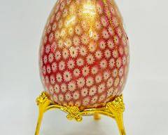 Fine LENOX ART GLASS GILDED EGG ON STAND
