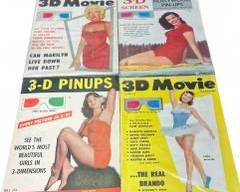 Four Vintage 3D Movie Pin Up Girl Magazines
