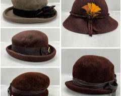 Vintage Taupe & Brown Wool Hats! LORD & TAYLOR, ANN VUILLE, LANCASTER, PEACHBLOOM VELOUR SZ 22, and EVELYN VARON EXCLUSIVE
