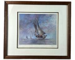 John Kelly Sailboat Pencil Signed Artists Proof With COA Framed
