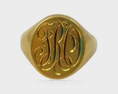 Fine Tiffany & Co. 14K Yellow Gold Signet Ring Size 8
