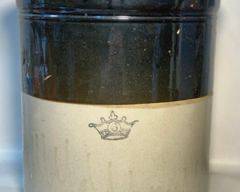 Antique 6-Gallon Blue Crown Stoneware Crock with Lid
