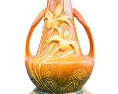 ROSEVILLE Iris VAse ART POTTERY Table LAMP
