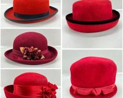 Vintage Red & Pink Hats! TINATOO BOLLMAN HAT CO., AMANDA SMITH, EVELYN VARON EXCLUSIVE

