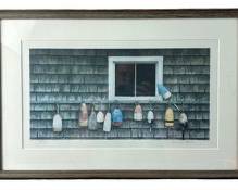Howard Eberle Pot Buoys 38/250 Pencil Signed and Numbered Lithograph Framed
